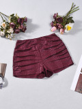 Women's Summer Fashion Slim Waist Snakeskin Faux Leather Sexy Shorts