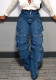 Women Autumn‑Winter Denim Cargo Long Pants