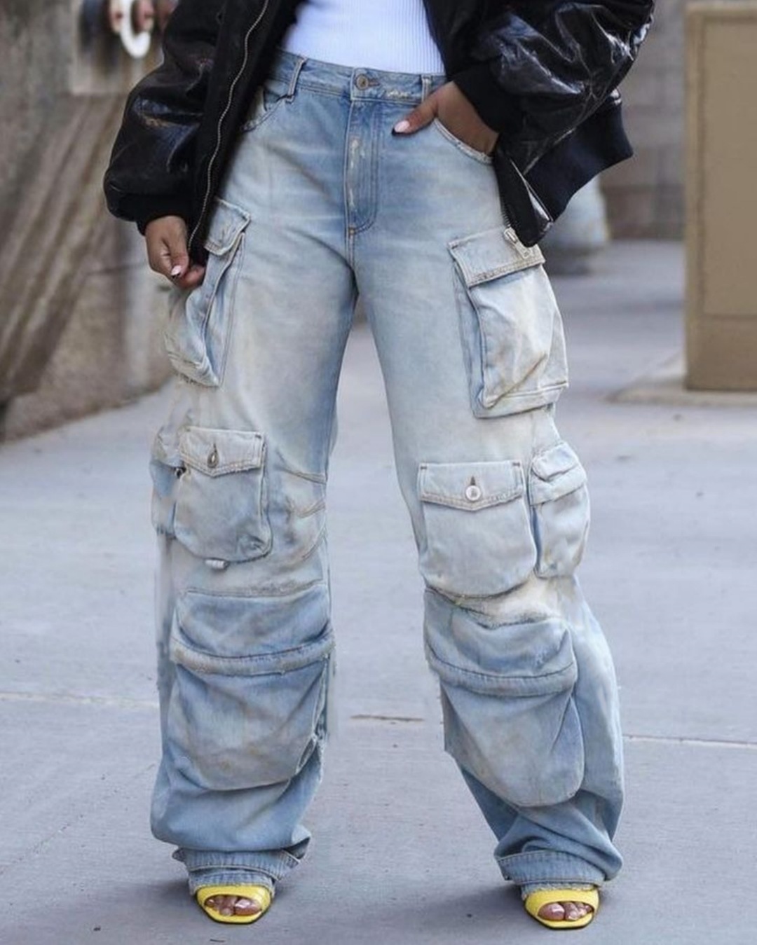 Denim Cargo Long Pants for Autumn & Winter