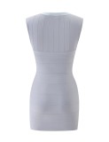 Women's Pink Deep V-Neck Sleeveless Zip-Up Slim Fit Bodycon Mini Party Dress