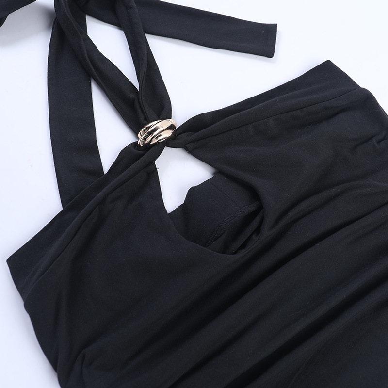 Halter Neck Cutout Basics Top for Casual Wear