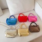 Women's Acrylic Chain Handle Box Bag Textured Shoulder Crossbody Evening Bag