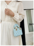 Women's Summer Jelly Mini Bag, Kids' Bag Diamond-Quilted PVC Pearl Crossbody Bag