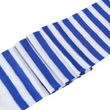 Halloween Blue and White Sailor Knee-High Socks for Women, Christmas Masquerade Cosplay Navy Stripe Stockings