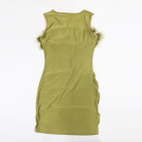 Women's Fashion Round Neck Sleeveless Bodycon Mini Dress