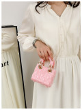 Women's Summer Jelly Mini Bag, Kids' Bag Diamond-Quilted PVC Pearl Crossbody Bag