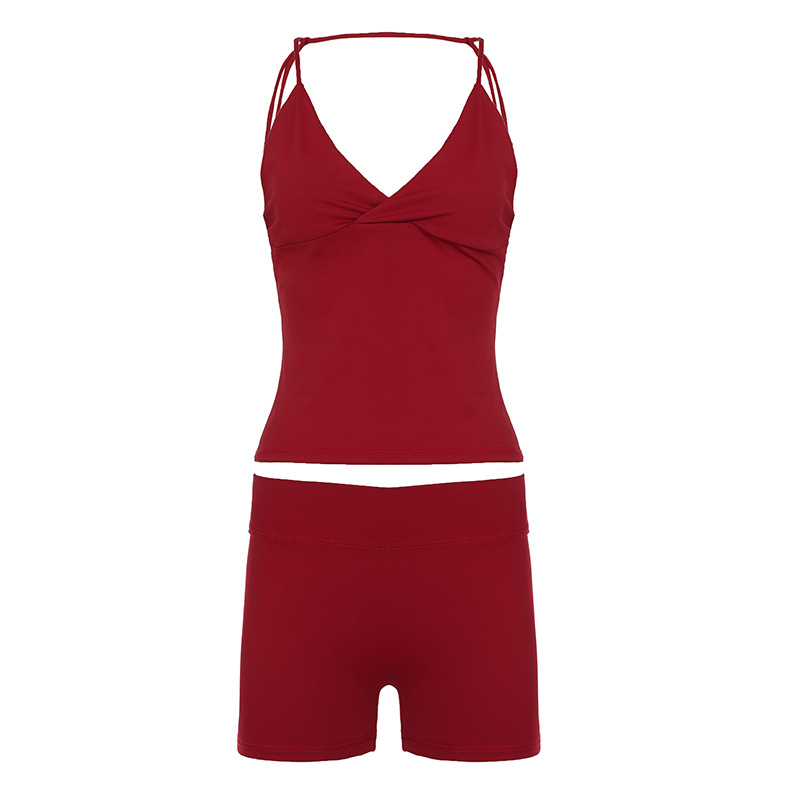 Stretch Yoga Fitness Running Loungewear Two-Piece Set