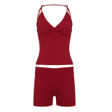 Women Loungewear Yoga Stretch Fitness Running Casual Two‑Piece Set