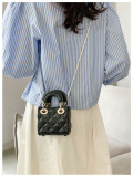Women's Summer Jelly Mini Bag, Kids' Bag Diamond-Quilted PVC Pearl Crossbody Bag
