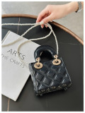 Women's Summer Jelly Mini Bag, Kids' Bag Diamond-Quilted PVC Pearl Crossbody Bag