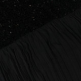 Women's Sexy Sleeveless Round Neck Velvet Sequin Patchwork Chiffon Party Maxi Dress