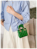 Women's Summer Jelly Mini Bag, Kids' Bag Diamond-Quilted PVC Pearl Crossbody Bag