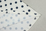 Women's Casual Slim Waist Polka Dot Round Neck Sleeveless A-Line Strap Dress
