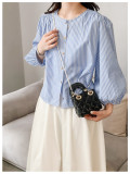 Women's Summer Jelly Mini Bag, Kids' Bag Diamond-Quilted PVC Pearl Crossbody Bag