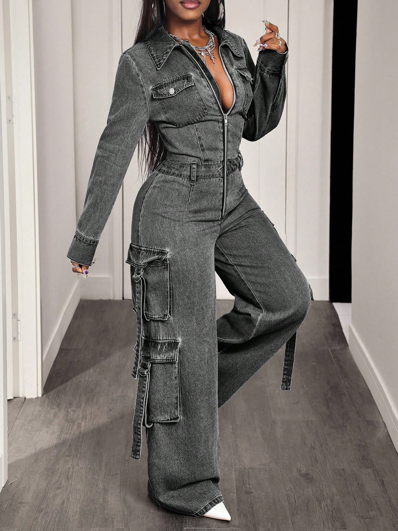Denim Overall Jumpsuit for Casual Wear