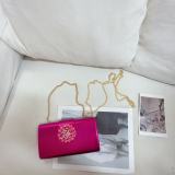 Women French‑Style Sparkling Rhinestone‑Embellished Velvet Mini Handheld Evening Bag
