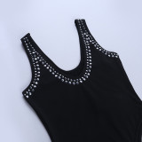 Women's Summer Sexy Beach Holiday Rivet U-Neck Bodysuit