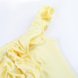 Women's Formal Party Chic Elegant Off Shoulder Strapless Ruffle Midi Dress