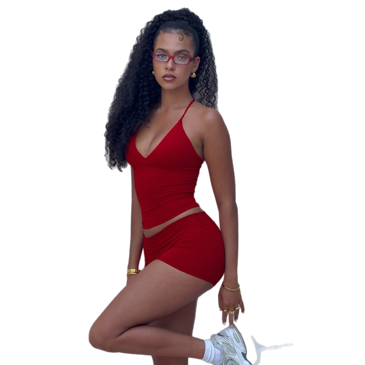 Stretch Yoga Fitness Running Loungewear Two-Piece Set
