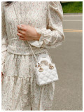 Women's Summer Jelly Mini Bag, Kids' Bag Diamond-Quilted PVC Pearl Crossbody Bag
