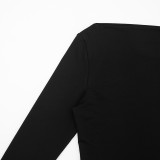Women's Fall Fuzzy Long-Sleeve Slim Fit Basics T-Shirt