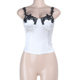 Women's Summer Sexy Strappy Fashion Patchwork Chic Slim Fit Top