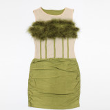 Women's Fashion Round Neck Sleeveless Bodycon Mini Dress