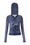 Women's Fashion Casual Printed Zip-Up Hoodie and Bodycon Pants Set