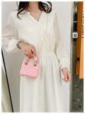 Women's Summer Jelly Mini Bag, Kids' Bag Diamond-Quilted PVC Pearl Crossbody Bag