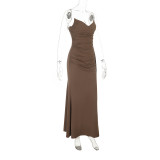 Women's Chic Strapless Lace-Up Evening Dress