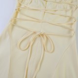 Women's Chic Elegant Ruched Sexy Sleeveless Solid Color Slim Waist Strap Dress