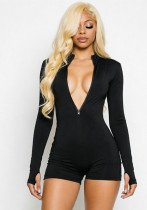 Women Autumn Casual Zipper Backless Long‑Sleeve Jumpsuit Women Autumn Casual Zipper Backless Long‑Sleeve Jumpsuit