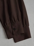 Women Turndown Collar Puff Long‑Sleeve Waist‑Tied Blouse Bodysuit