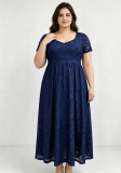 Plus Size Women Elegant Lace Maxi Dress