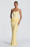 Women's Chic Strapless Ruched Fishbone Bodycon Formal Dress