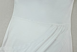 Women's Elegant Slim Fit Bodycon Short-Sleeve High-Neck Lace-Up Maxi Dress