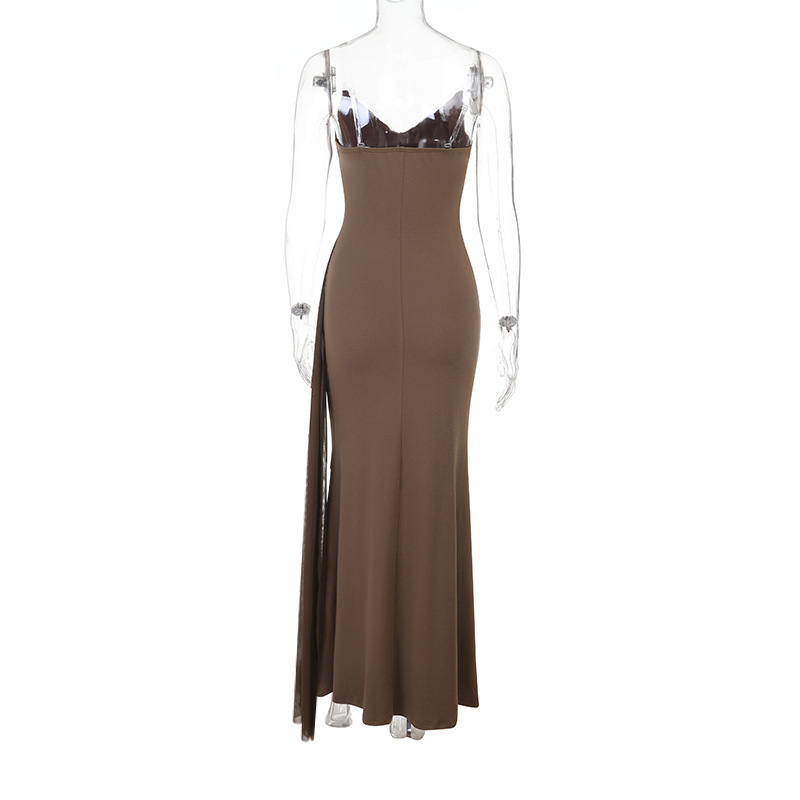Strapless Lace-Up Evening Dress for Formal Parties