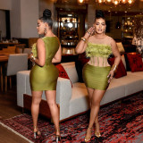 Women's Fashion Round Neck Sleeveless Bodycon Mini Dress
