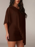 Women One‑Shoulder Cover‑Up Elegant Bodycon Dress