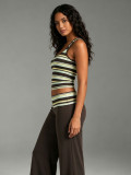 Women's Sexy Fashion Striped Print Sleeveless U-Neck Loose Pants Set