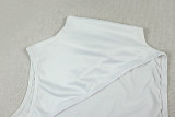 Women's Solid Color Tight-Fit High-Neck Slim-Fit Sleeveless Asymmetrical Low-Back Long Dress