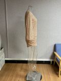Women's Gold Sequin Long-Sleeve Slim-Fit Mini Party Dress