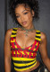Women's Low U-Neck Striped Letter Print High-Stretch Slim-Fit Cropped Tank Top