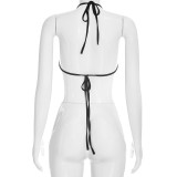 Fall/Winter Women's Sexy Lace Bell-Sleeve Plunge Neck Romper