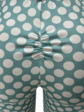 Fall/Winter Women's Sexy Polka Dot Print Round Neck Ruffle Backless Long-Sleeve Bodycon Jumpsuit