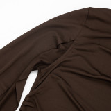 Fall Women's Solid Color Long-Sleeve Ribbon Detail Slim-Fit Capri Pants Set
