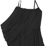 Women's Sexy Strap Knot Slim-Waist Slit Solid Color Formal Party Dress