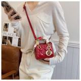 Women's Fashion Mini Square Shiny Top-Handle Shoulder Crossbody Bag