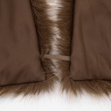 Fall/Winter Women's Sexy Low-Back Fuzzy Top with Slim-Fit Pants Set
