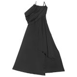 Women's Sexy Strap Knot Slim-Waist Slit Solid Color Formal Party Dress